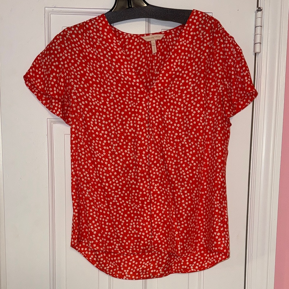 Rebecca Taylor Red and White Polka Dot Blouse